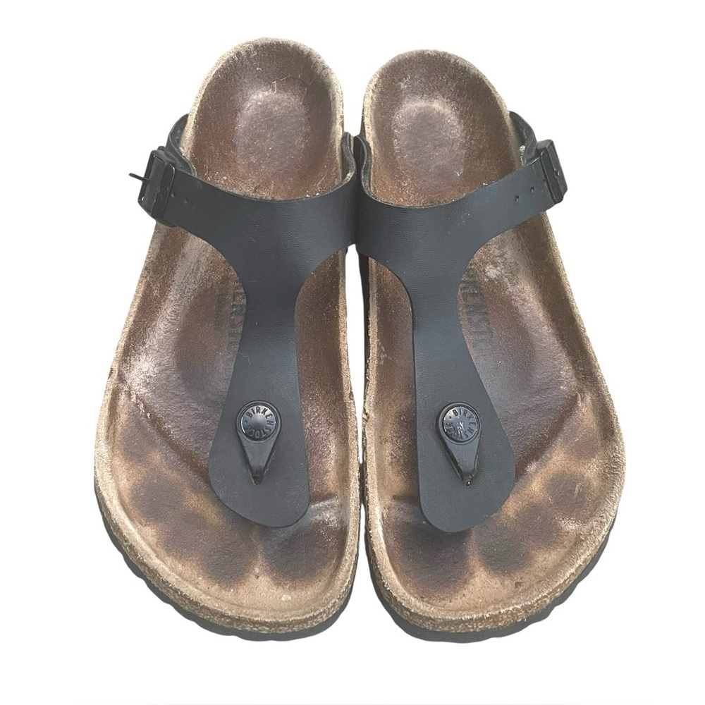 Birkenstock Gizeh Black and Brown Women's Sandals 38